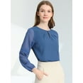 thumbnail image 2 of INSPIRE CHIC Blouse Élégante pour Femme de Bureau à Manches Longues à Encolure Goutte d'Eau, 2 of 5