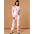 thumbnail image 2 of Allegra K Conjunto De Traje De Bolsillo Con Capucha Y Manga Larga Con Estampado Tie Dye Para Mujer Rosa L Unique Bargains Chaqueta, 2 of 6