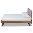 thumbnail image 3 of Baxton Studio Natalia Mid-Century Modern Light Grey Fabric Upholstered and Ash Walnut Finished Wood King Size Platform Bed, 3 of 7