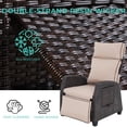 thumbnail image 4 of Grand Patio Outdoor Recliners Set of 2 Patio Recliner Chair, All-Weather Wicker Reclining Patio Chairs, Flip-up Side Table, Recliner Chair, Flax, 4 of 9