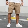 thumbnail image 2 of Gibobby Mens Shorts Elastic Shorts For Men Big And Tall 1Pack Men's Athletic Gym Shorts Basketball Hiking Pants Elastic Waistband with Zipper Pocket(XXXL,Khaki), 2 of 9