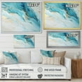 thumbnail image 4 of Designart "Liquid Art: Teal And Gold Glacier Charm" Glacier Floater Framed Wall Art Living Room, 4 of 5