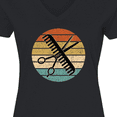 thumbnail image 4 of Inktastic Hair Stylist Barber Retro Sunset Women's V-Neck T-Shirt, 4 of 5