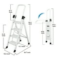 thumbnail image 2 of 4-Step Folding Step Stool with Wide Anti-Slip Pedal,330lb Capacity Sturdy Steel Ladder for Home,Kitchen, Bathroom,White, 2 of 10