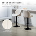 thumbnail image 4 of HOMCOM Bar Stools Set of 2, Swivel Counter Height Barstools with Back, 4 of 10