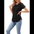 thumbnail image 3 of Camisetas de Corta para Mujer, Blusas Informales de Moda para Verano y . Conjuntos de Vacaciones Modernos. Negro XL, 3 of 10