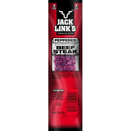Jack Link's Beef Steak, Protein Snack, Peppered, .8oz (1 Steak)