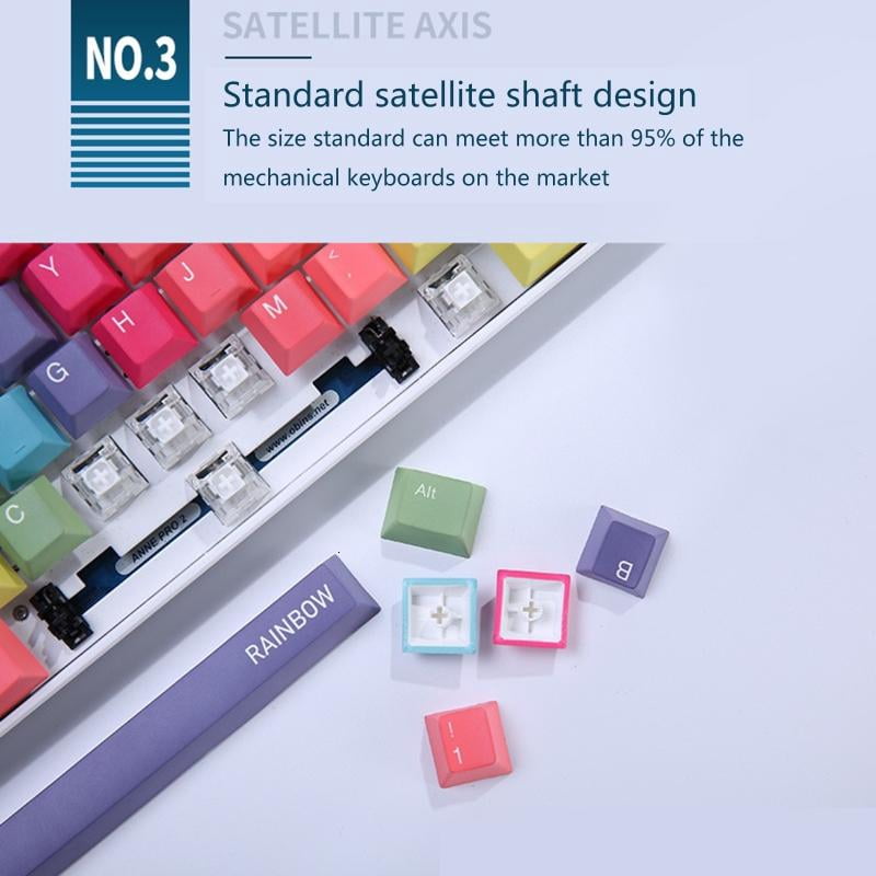 LIANXUE Rainbow Theme Keycaps 114-Key PBT Dye Subbed For MX Switch Mechanical Keyboard