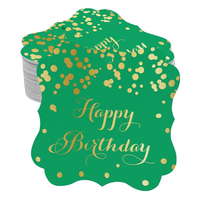 Inkdotpot Pack Of 50 Real Gold Foil Bracket Shape Paper Tags Happy Birthday Favor Hang Tags