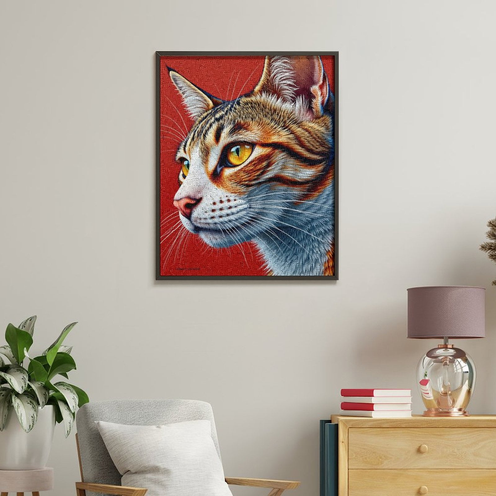 Paint By Numbers Kit for Adults Beginner - DIY Majestic Cat Portrait Art Canvas Painting Kits for Adults, Frameless Paint By Number for Adults for Home Wall Decor 16x20 Inch