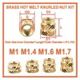 thumbnail image 3 of M1 M1.4 M1.6 M1.7 Brass Insert Nut Hot Melt Knurled Thread Embedment Heat Copper PC InsertNut Embed Plastic 3D Printer, 3 of 6