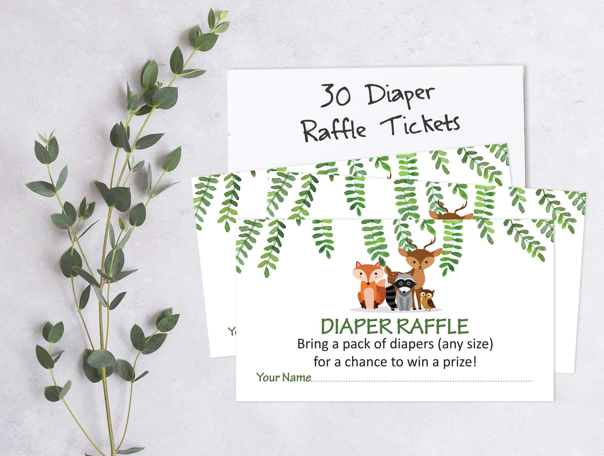 Inkdotpot Set Of 30Jungle Animals Baby Shower Invitations-Diaper Raffle Tickets And Baby Shower Book Request Cards Gender Neutral Invites Its A Boy Its A Girl