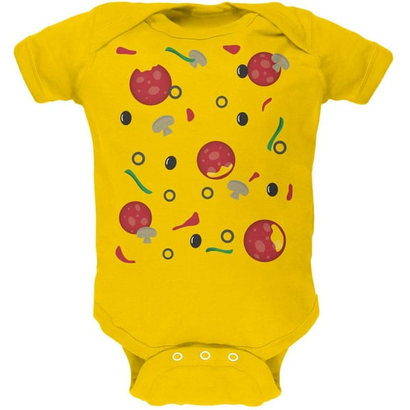 Halloween Pizza Costume Yellow Soft Baby One Piece - 12-18 months