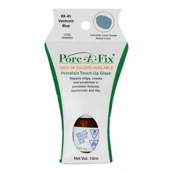 Porc-A-Fix Touch-Up Repair Glaze Paint to Match Kohler, Vermont Blue (KK-45)
