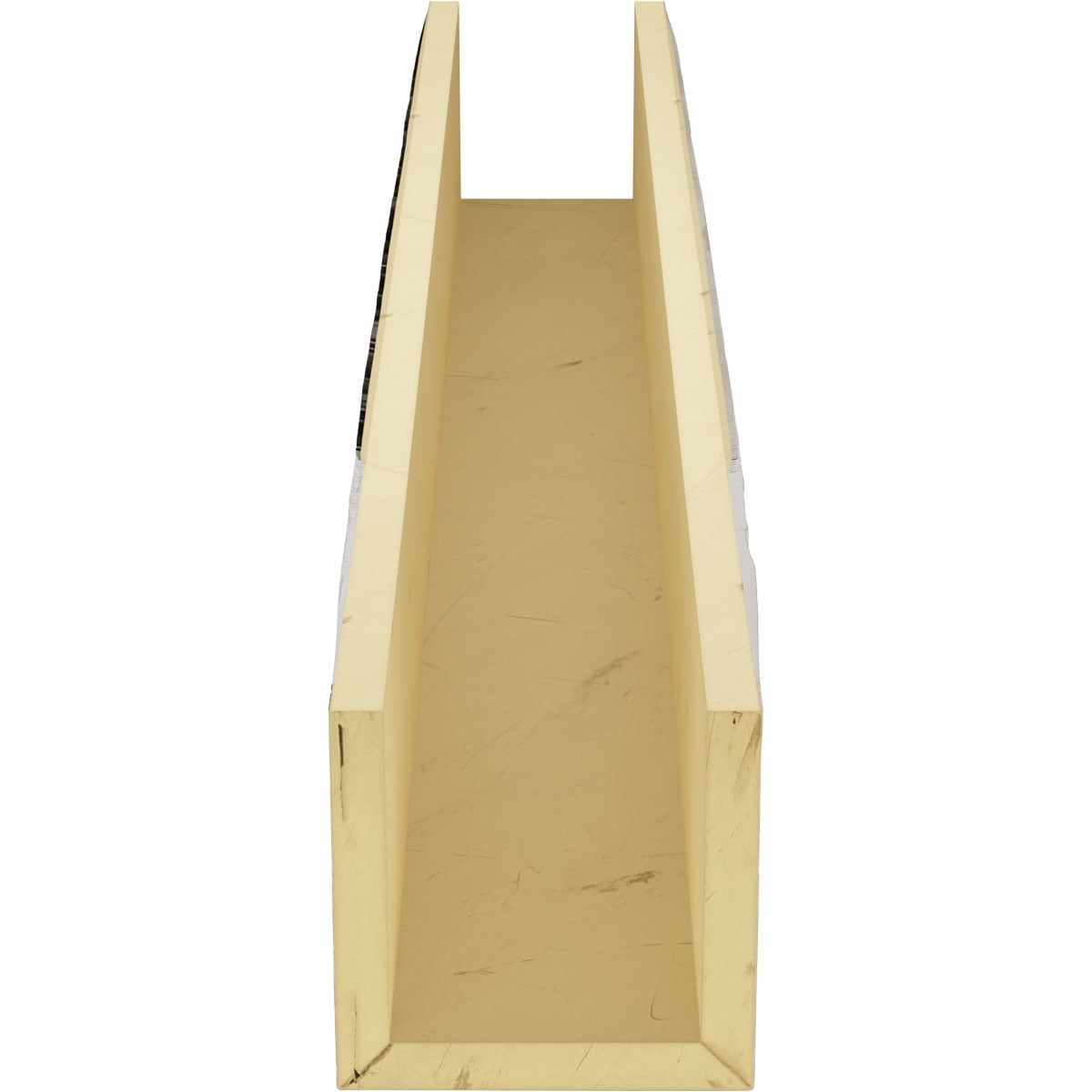 12"W x 10"H x 12'L 3-Sided (U-beam) Hand Hewn Endurathane Faux Wood Ceiling Beam, White Washed