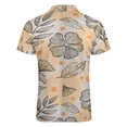 thumbnail image 5 of Boho Flower Leaf French Men Zipper T-shirt Summer Casual Short Sleeve T-shirt Top, 5 of 7