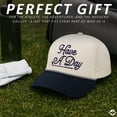 thumbnail image 6 of Funky Junque Trendy Rope Golf Cap with Upside-Down Sayings - Lightweight Performance Golf Hats Snapback, Funny Hats for Men, Breathable Everyday Style - Have A Day - Navy/Beige, 6 of 7