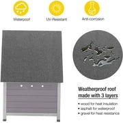 Aivituvin Cat House Waterproof Feral Kitty Shelter Outdoor Indoor Rabbit Hutch for Bunnies,Cats,Dogs and Other Small Animals,Asphalt Roof