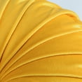 thumbnail image 7 of HIG Set of 2 Pumpkin Pleated Round Throw Pillows, Soft Velvet, Yellow, 14.5" Diameter, 7 of 7
