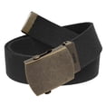 thumbnail image 2 of Men's Golf Belt in 1.5 Antique Gold Brass Slider Buckle with Canvas Web Belt Small Black, 2 of 5