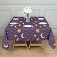 thumbnail image 3 of Purple Sun Moon Cloud Star Pattern Square Tablecloth,Waterproof Square Table Cover,Wipeable Spillproof Washable Table Cover for Home Kitchen Party Decor 60"x60"(152x152cm), 3 of 6