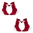 thumbnail image 3 of 1 Pair Magnetic Socks Holding Hands Premium Cotton Shoe Size 5 to 10 (Red), 3 of 8