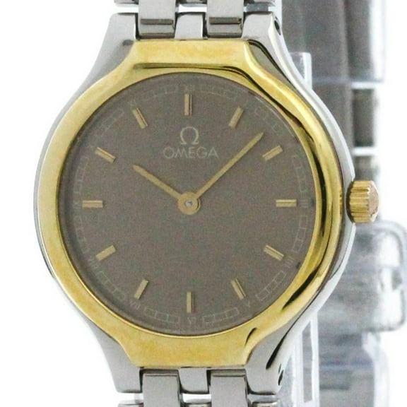 Pre-Owned Polished OMEGA De Ville Symbol K18 Gold Stainless Steel Ladies Watch BF567916