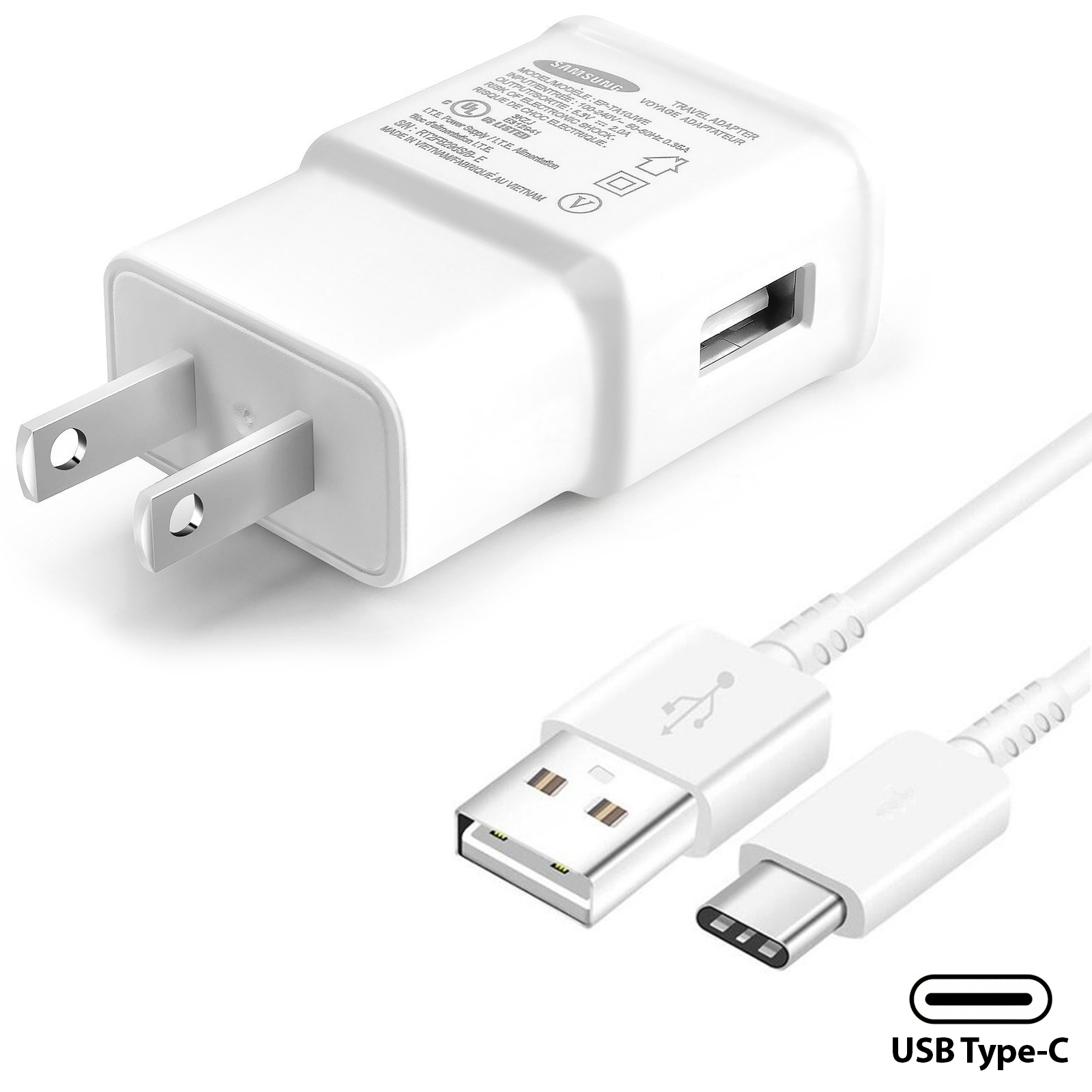 Samsung OEM Adaptive Fast Wall Charger kit with USB Type-C Cable Compatible with Samsung Galaxy S10/ S10 Plus/Note 8/ Note 9/ Note 10 Lg G6 G7 G8 ThinQ V30 V40 V50 (White) - image 3 of 3