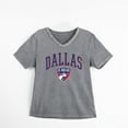 thumbnail image 6 of Women's Gameday Couture  Gray FC Dallas Relaxed Iconic Edge Rhinestone V-Neck T-Shirt, 6 of 7