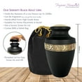thumbnail image 4 of Trupoint Memorials Serenity Black Large Adult Urn For Cremation Ashes in Home, For up to 200 lb Person with Velvet Bag, 4 of 7