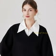 thumbnail image 7 of LoudSung False Collar Detachable Half Shirt Blouse Fake Collar Big Pointed Cotton Collar Elegant for Women Girls, 7 of 7