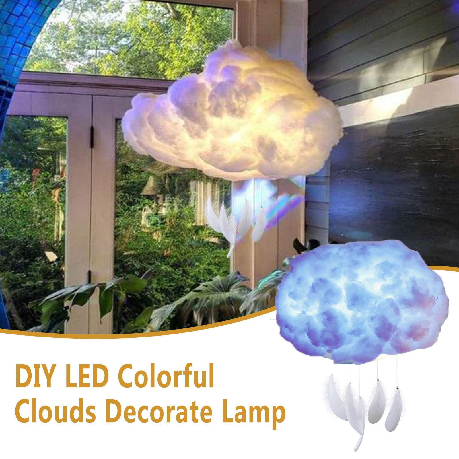 Tiitstoy 3D Big Cloud lightning Light Kit, LED Warm White Clouds ...
