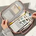 thumbnail image 4 of CAROOTU Zipper Pencil Case with Slots & Mesh Pocket 2 Layers Handy Pen Holder Bag Large, 4 of 6