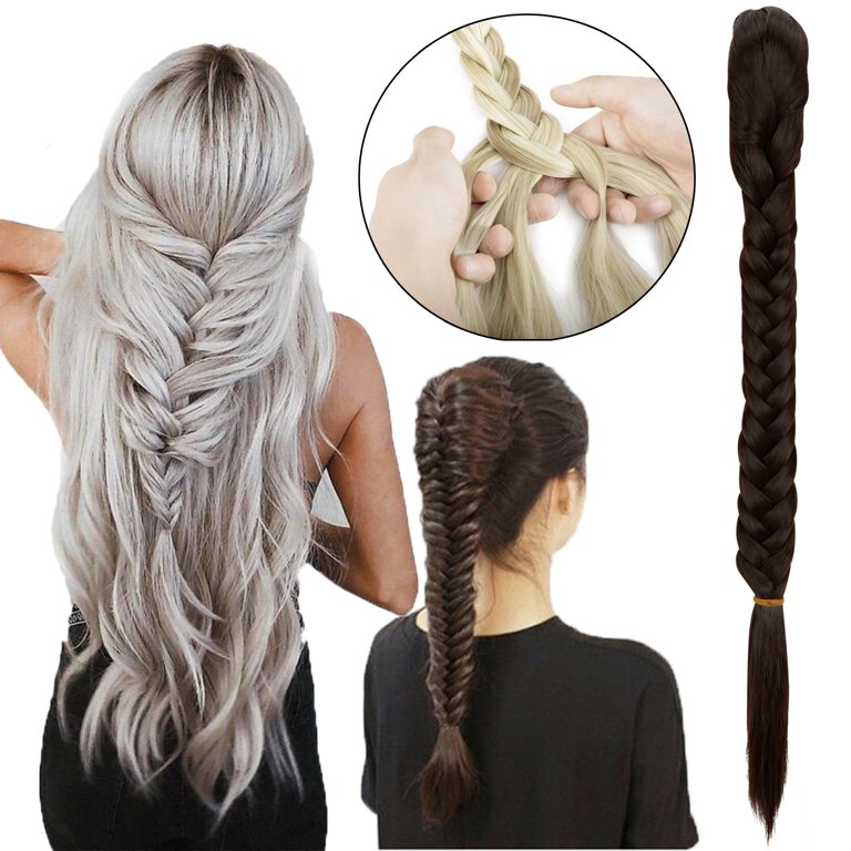 21 Ponytail Extension Long Fishtail Braid Wrap Around Ponytail Extension  Synthetic Hairpiece 