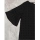 thumbnail image 5 of ZHAOCHENG Vestido blanco de mujer, manga corta, escote en V, volantes, bonito vestido veraniego de gasa, minivestido fluido, talla L, negro, 5 of 5
