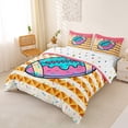 thumbnail image 3 of Erosebridal Football Ice Crem Drip Duvet Cover Set, Waffle American Flag Bedding Full, Colorful Polka Dots Reversible, 1 Duvet Cover and 2 Pillowcases (No Comforter), 3 of 5