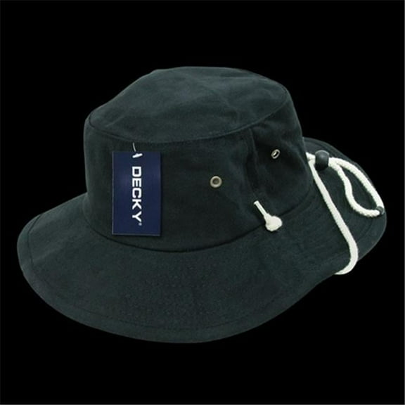 Decky  Aussie Hat Plain - Black - Small & Medium