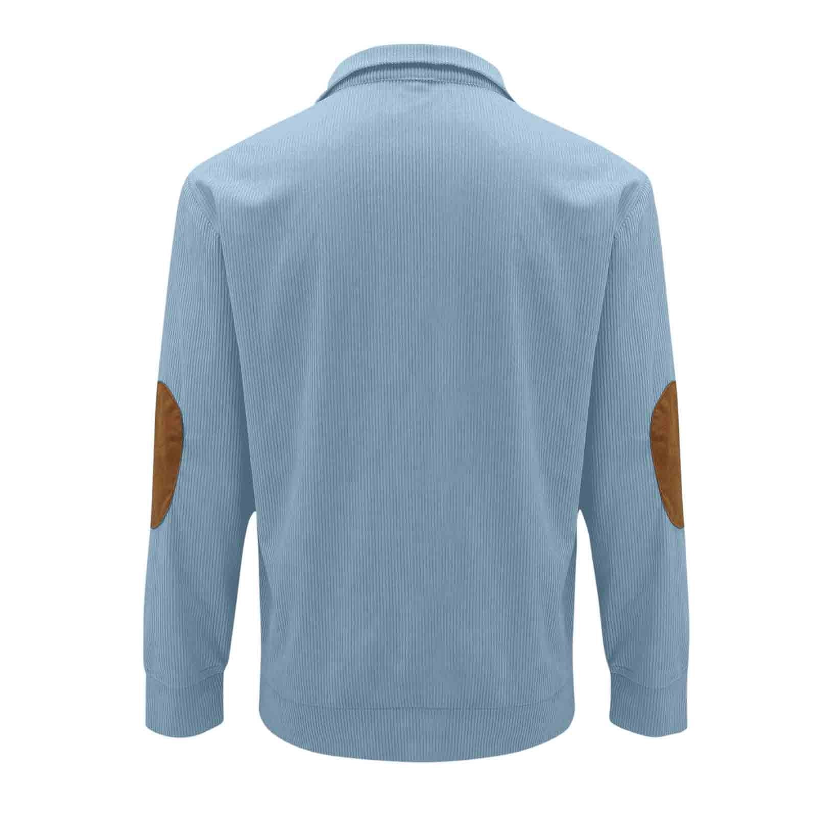 Henley Chemises Pour Homme En Velours Côtelé Avec Poche