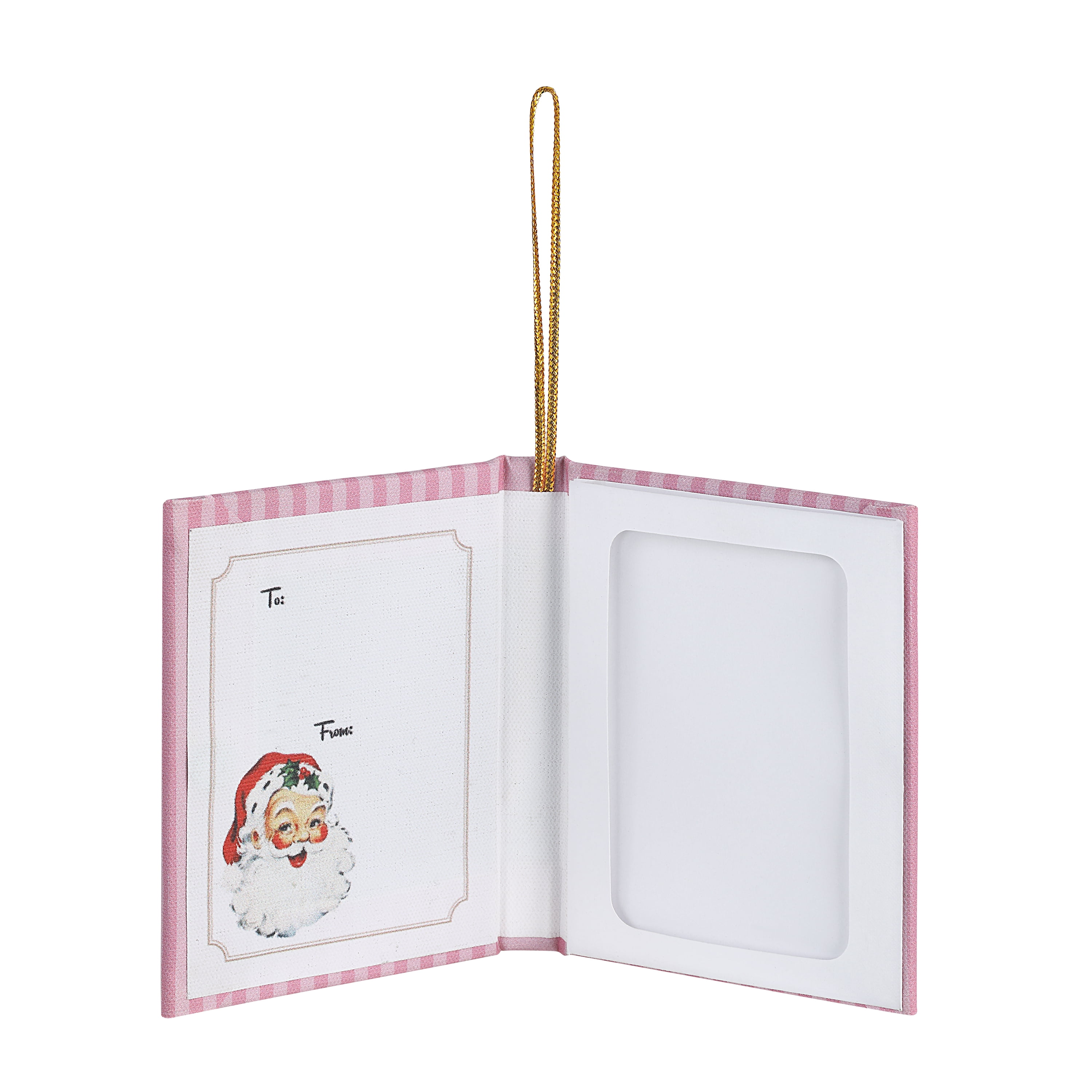 Mr. Christmas Santa Storybook Ornament, Pink