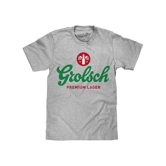 Tee Luv Men's Grolsch Premium Lager Beer Logo T-Shirt (L)