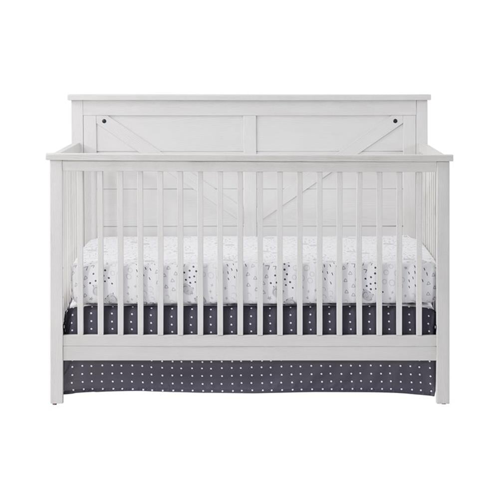 Oxford Baby Montauk 4-in-1 Convertible Crib, Barn White, GREENGUARD Gold Certified, Wooden Crib