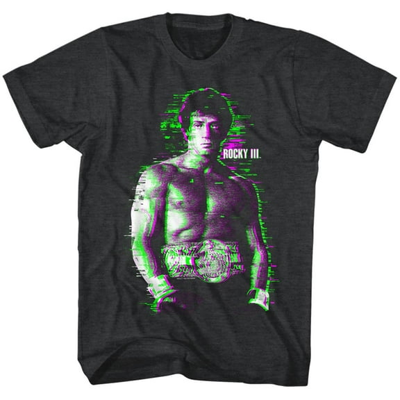 Rocky 1970s Sports Boxing Champion Action Blur Movie Stallone Adult T-Shirt Tee