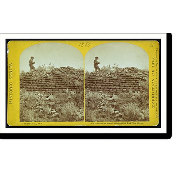 Historic Print, Ruins on summit of Inscription Rock New Mexico., 18" x 24"
