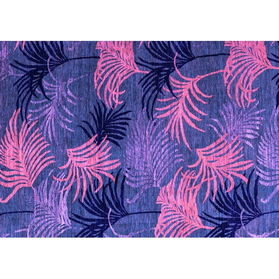 Ahgly Company Indoor Rectangle Abstract Purple Modern Area Rugs, 2' x 4'