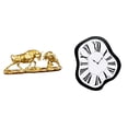 thumbnail image 1 of Estatua de escritorio,Figura decorativa de pelea de toros y osos,Colecciones de esculturas de toros,artesanía de resina,decoración,Reloj de pared,Reloj de pared interior con números romanos, 1 of 8