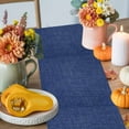 thumbnail image 4 of Navy Blue Linen Cotton Linen Table Runner, Washable Table Runners for Kitchen, Dining Room, Holiday, Home Party Table Decor, 13x36 Inches, 4 of 9