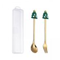 thumbnail image 1 of jifeng 3xStainless Steel Dessert Spoon Christmas Tableware Reusable Coffee Stirring Spoon Set Christmas Spoons Set for Daily Use Party , Christmas tree, 4 4 Pcs, 1 of 9