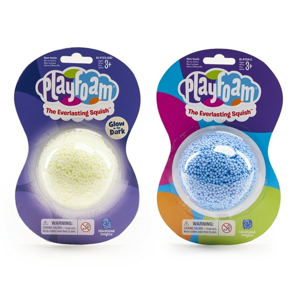 Educational Insights Playfoam Jumbo Pod Classic & Glow-in-the-Dark, Set of 12