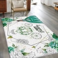 thumbnail image 3 of Happy Birthday Area Rug 4'x6', Green Luxury Dress Crown Carriage Flowers Washable Non-Slip Rugs, Low Pile Large Carpet for Living Room Bedroom Dining Room Kitchen Office Indoor Mat, 3 of 9