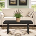 thumbnail image 3 of 47 Inch Farmhouse Coffee Table Rectangular Wooden Center Table Black For Living Room Bedroom Office Reception Area, 3 of 8
